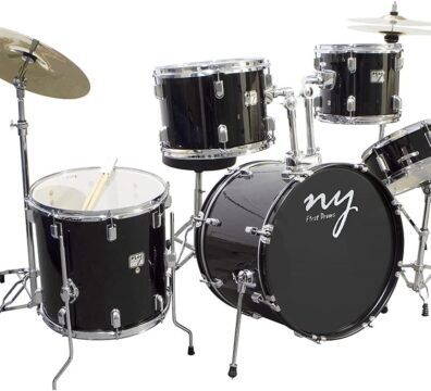 Bateria Acústica 2T Cromada Preto com Banco NY-F1RST