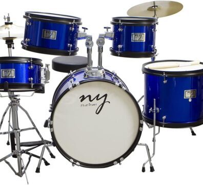 Bateria Acústica Infantil Junior 2T Azul com Banco New York