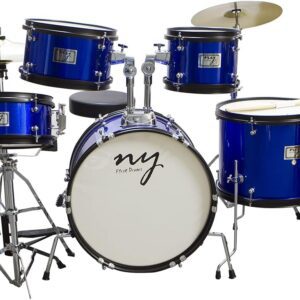 Bateria Acústica Infantil Junior 2T Azul com Banco New York