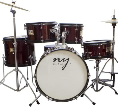 Bateria Acústica Infantil Junior 2T Vinho com Banco New York