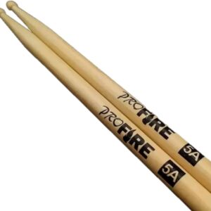 Par de Baquetas 5A Pro Fire Ponta de Madeira para Bateria/Spanking