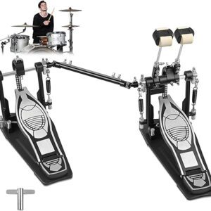 Kerdele Pedal de Bumbo de Corrente Dupla, Pedal de Bumbo Duplo para Bateria, Pedal Duplo de Bumbo