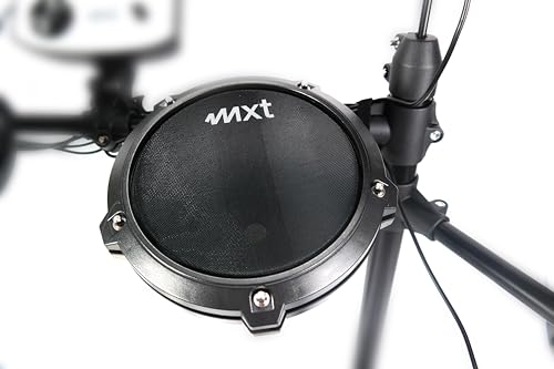 Bateria Eletrônica Digital MXT, 4 Pads de Bateria, 3 Pratos, Módulo de Som, Pedais, Preta