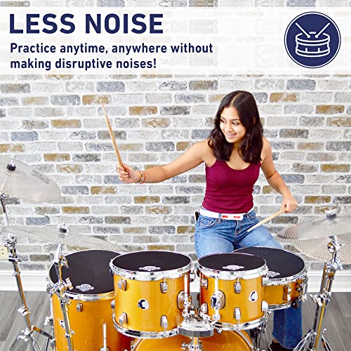 Pacote de pratos de baixo volume com almofadas silenciadoras de bateria, 12 peças, conjunto de pratos - 35,6 cm/40,6 cm/45,7 cm/50,8 cm, almofadas silenciadoras de bateria -...