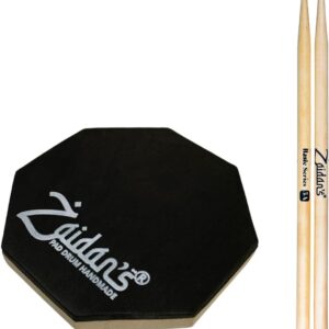Pad Estudo Bateria Praticável 15cm ou 6 Polegadas + Par Baquetas Basic Series Zaidan's By Spanking (5A)