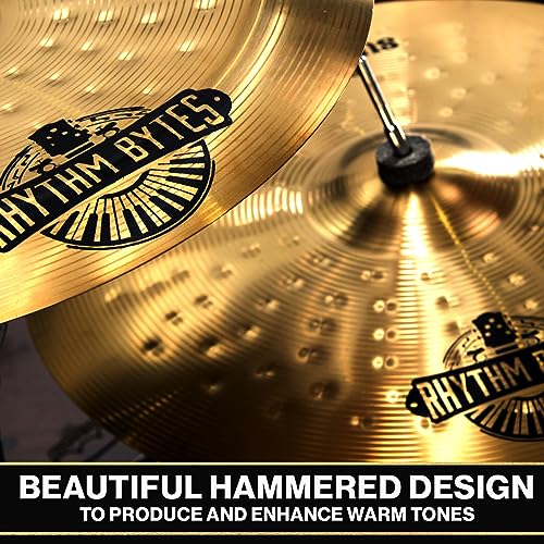 Rhythm Bytes Conjunto de pratos - Série New Sultans | Conjunto completo de 7 peças de bateria pacote de pratos inclui Hi-Hats de 35,5 cm, Fast Crash, 45,7 cm Crash, 50,8 cm...,