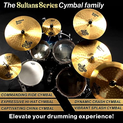 Rhythm Bytes Conjunto de pratos - Série New Sultans | Conjunto completo de 7 peças de bateria pacote de pratos inclui Hi-Hats de 35,5 cm, Fast Crash, 45,7 cm Crash, 50,8 cm...,