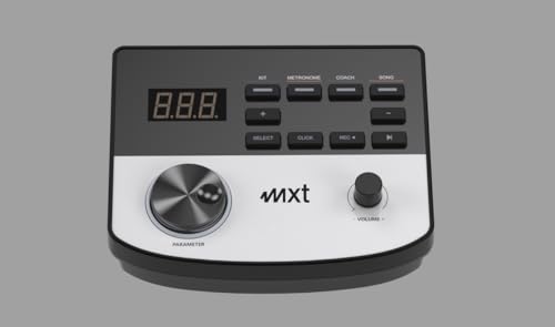 Bateria Eletrônica Digital MXT, 4 Pads de Bateria, 3 Pratos, Módulo de Som, Pedais, Preta