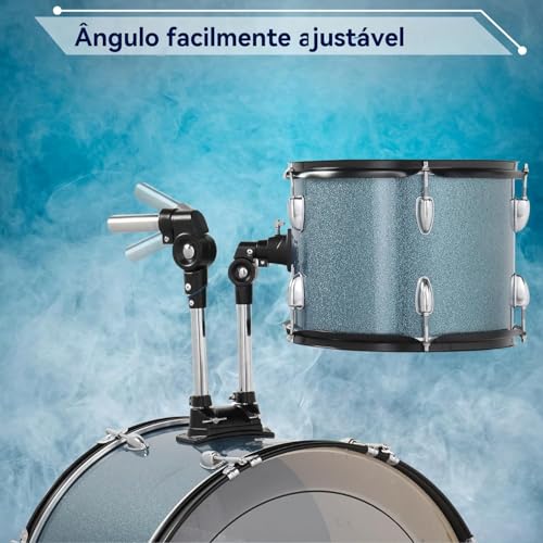 VEDO Bateria Acústica 5 Peças Profissional para Adultos - Kit Completo com Banco, Pratos e Pedal (Madeira de Álamo, 22 Polegadas, azul) para Iniciantes e Estudantes de Música