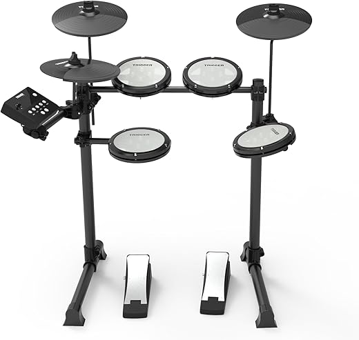 VOGGA Bateria Eletrônica Trigger TD200 - Kit 7 Peças - Preta